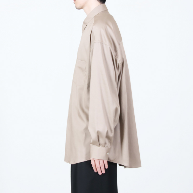 Graphpaper(����եڡ��ѡ�) Silicon Poplin Oversized Regular Collar Shirt