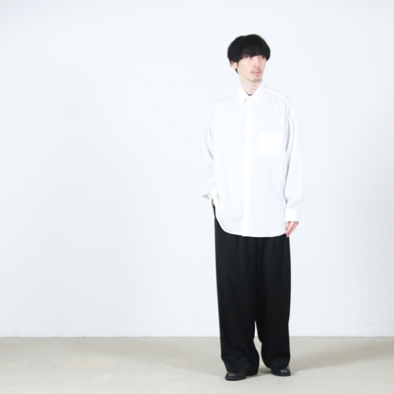 Graphpaper(����եڡ��ѡ�) Silicon Poplin Oversized Regular Collar Shirt