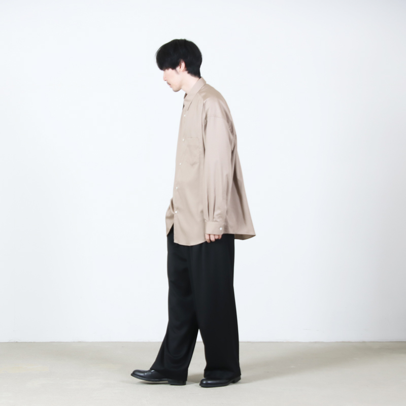 Graphpaper(����եڡ��ѡ�) Silicon Poplin Oversized Regular Collar Shirt