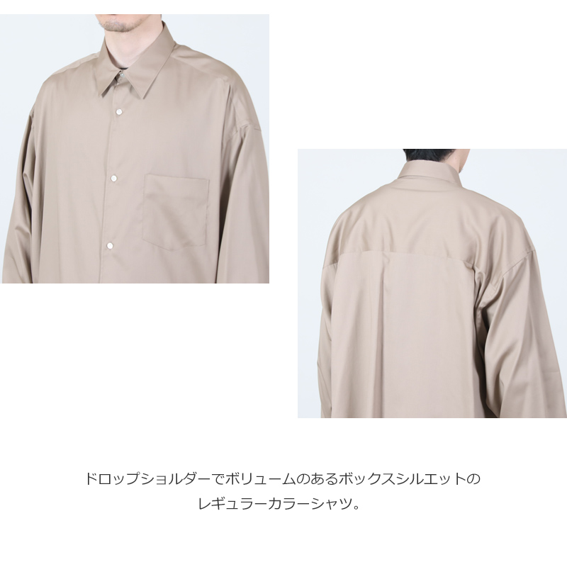 Graphpaper(����եڡ��ѡ�) Silicon Poplin Oversized Regular Collar Shirt