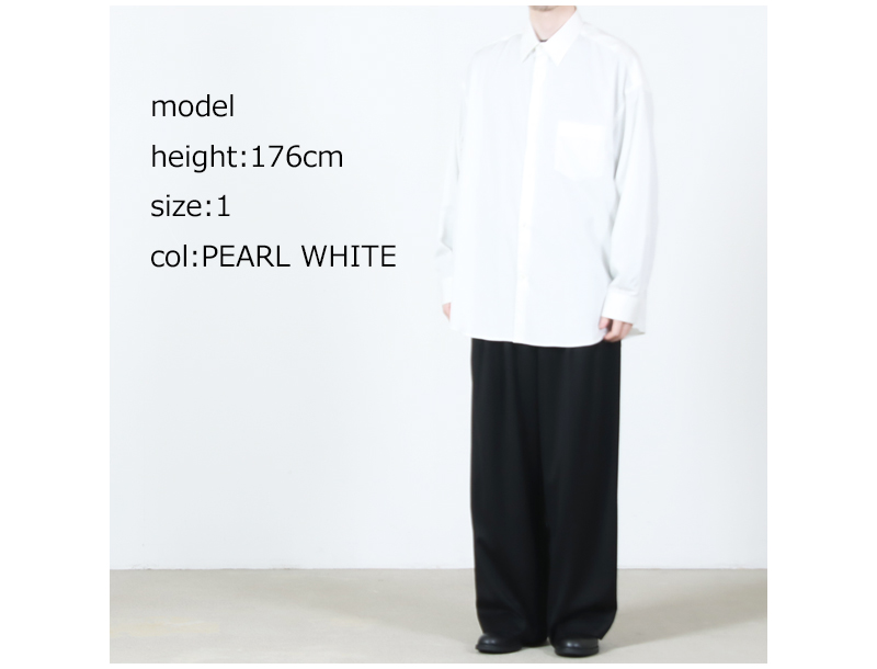 Graphpaper(����եڡ��ѡ�) Silicon Poplin Oversized Regular Collar Shirt