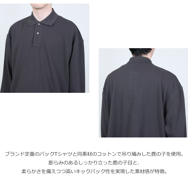 Graphpaper(����եڡ��ѡ�) Cotton Pique Jersey L/S Polo