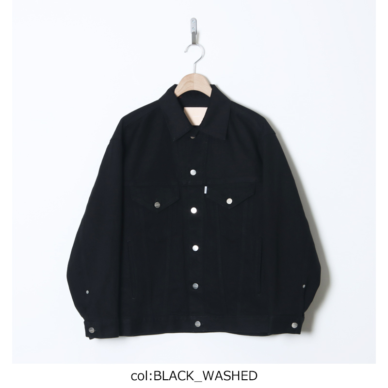 Graphpaper(����եڡ��ѡ�) Selvage Denim Trucker Jacket �� INDIGO RIGID �� BLACK WASHED