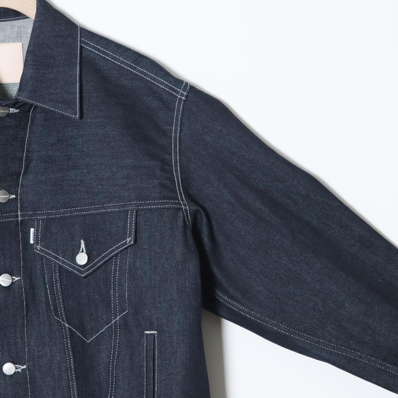 Graphpaper(����եڡ��ѡ�) Selvage Denim Trucker Jacket �� INDIGO RIGID �� BLACK WASHED