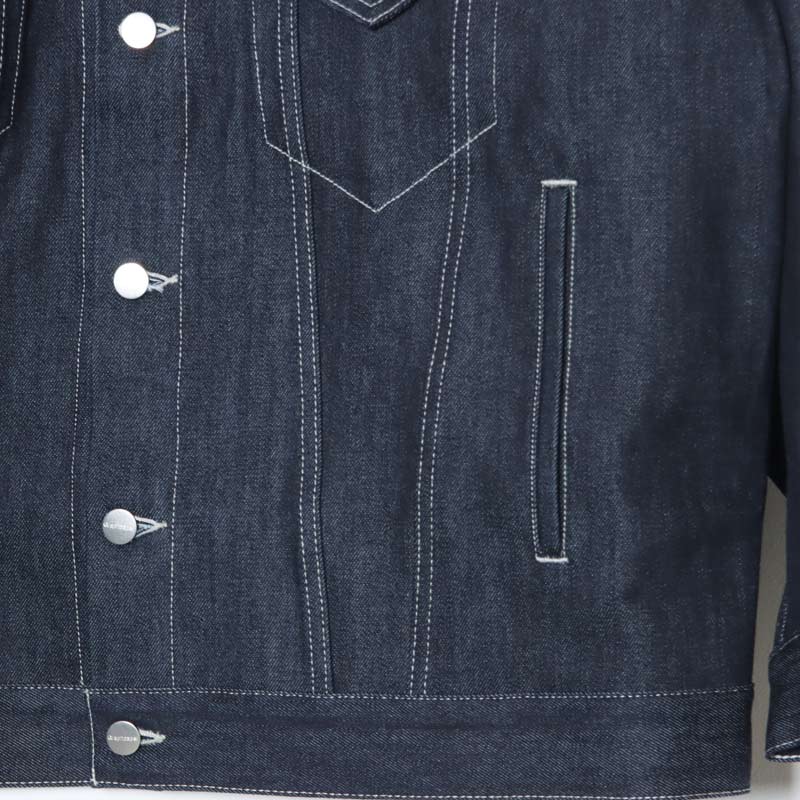 Graphpaper(����եڡ��ѡ�) Selvage Denim Trucker Jacket �� INDIGO RIGID �� BLACK WASHED