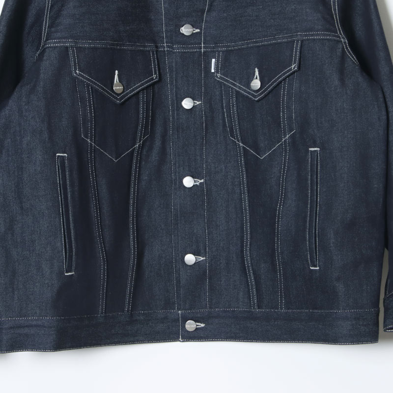 Graphpaper(����եڡ��ѡ�) Selvage Denim Trucker Jacket �� INDIGO RIGID �� BLACK WASHED