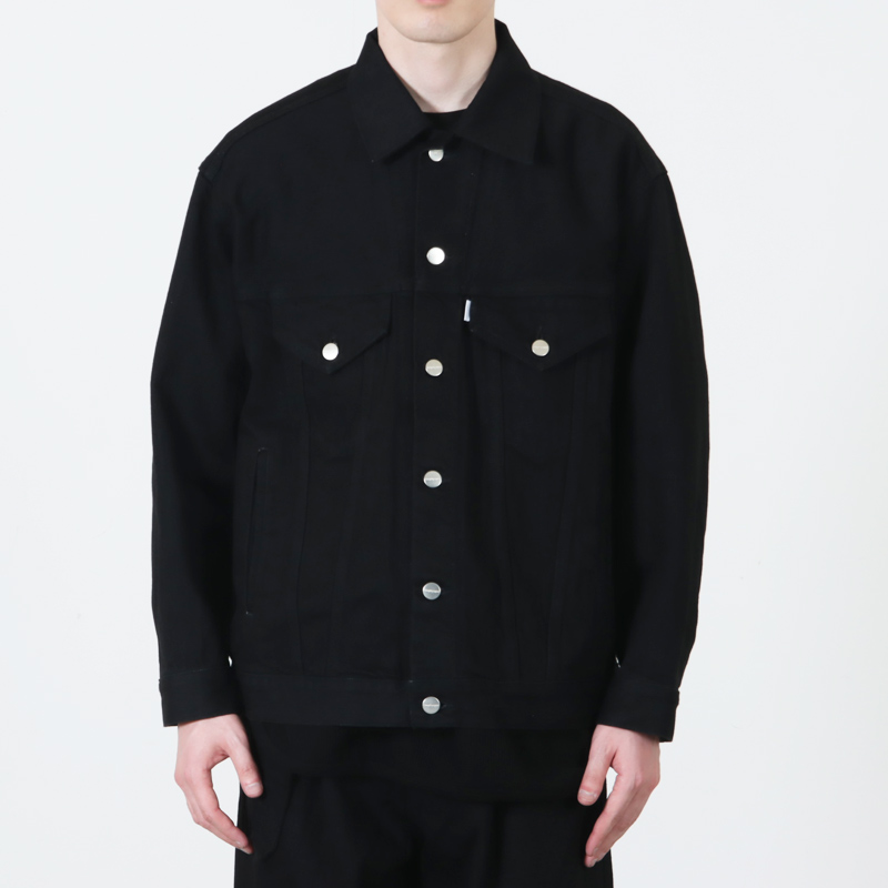 Graphpaper(����եڡ��ѡ�) Selvage Denim Trucker Jacket �� INDIGO RIGID �� BLACK WASHED