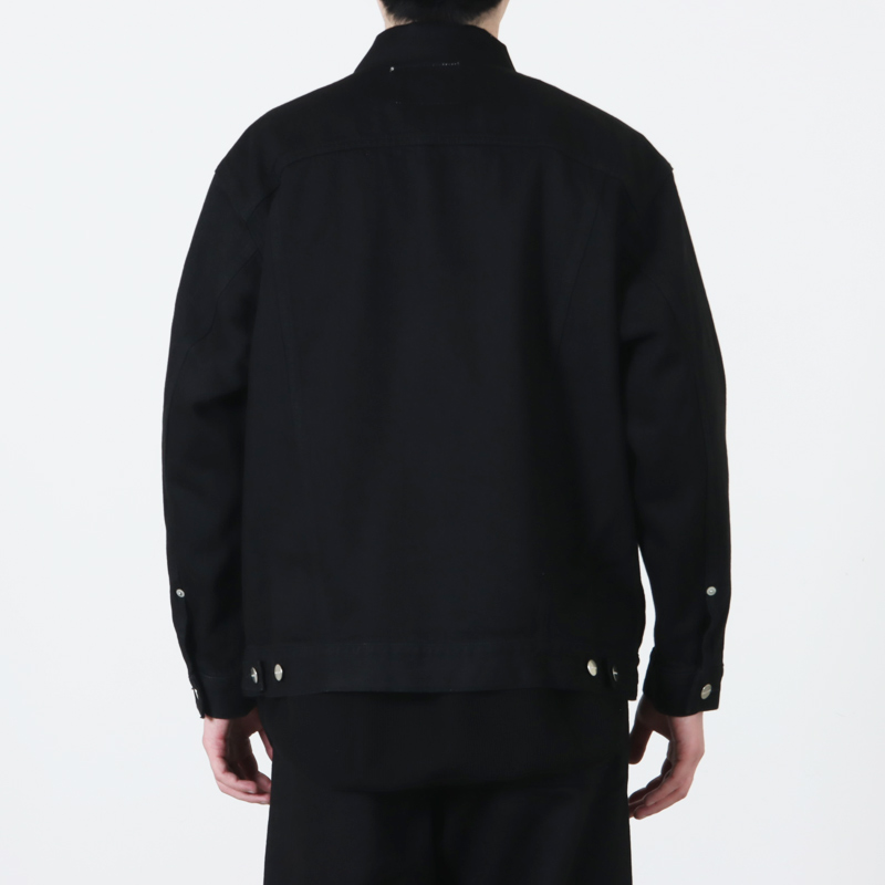 Graphpaper(����եڡ��ѡ�) Selvage Denim Trucker Jacket �� INDIGO RIGID �� BLACK WASHED
