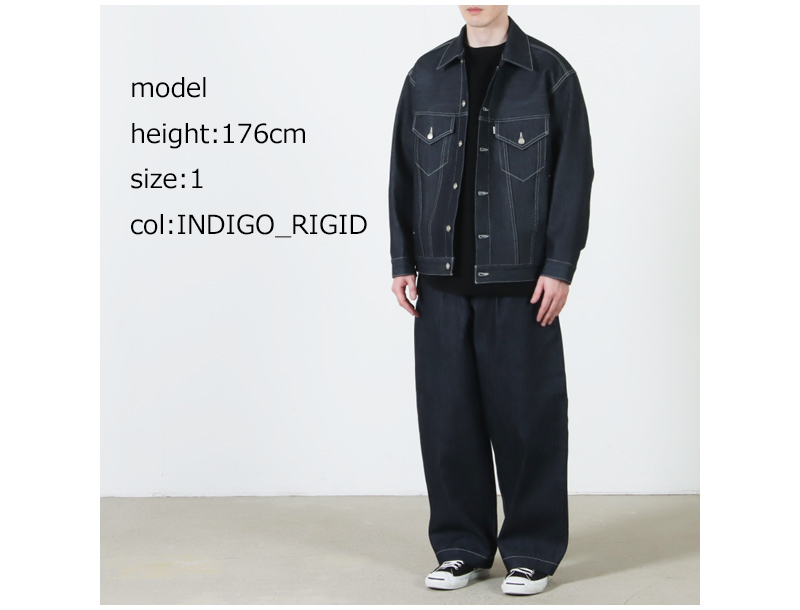 Graphpaper(����եڡ��ѡ�) Selvage Denim Trucker Jacket �� INDIGO RIGID �� BLACK WASHED