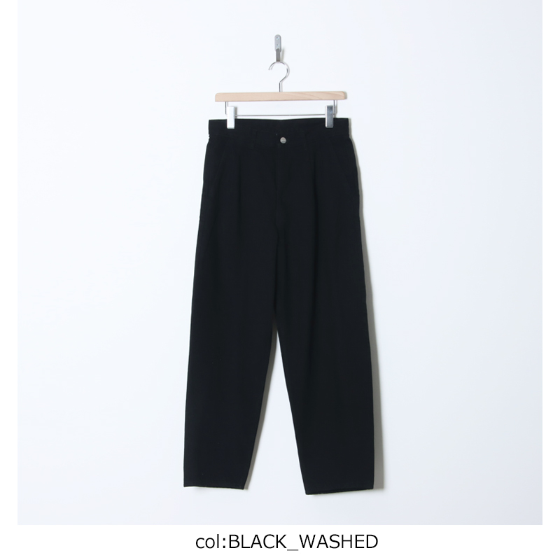 Graphpaper(����եڡ��ѡ�) Selvage Denim Two Tuck Tapered Pants�� INDIGO RIGID �� BLACK WASHED