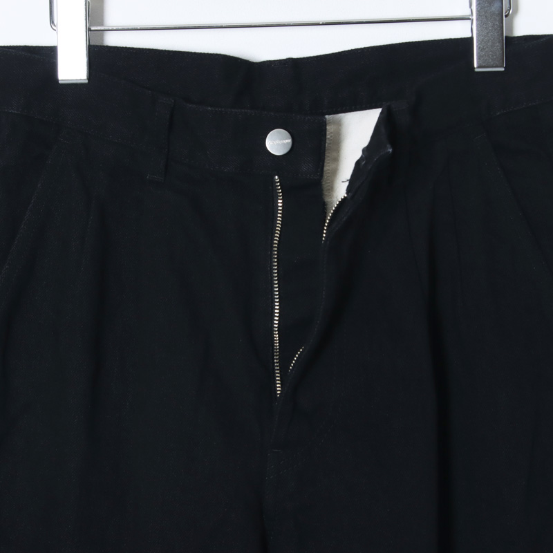 Graphpaper(����եڡ��ѡ�) Selvage Denim Two Tuck Tapered Pants�� INDIGO RIGID �� BLACK WASHED