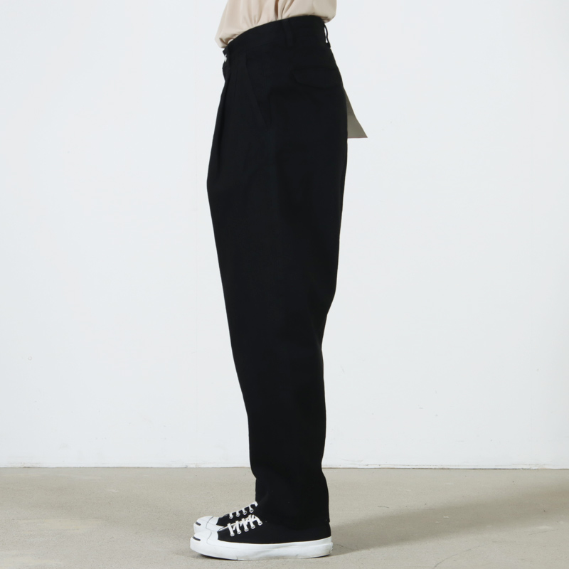 Graphpaper(����եڡ��ѡ�) Selvage Denim Two Tuck Tapered Pants�� INDIGO RIGID �� BLACK WASHED