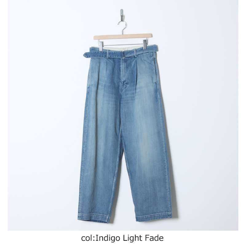 Graphpaper(����եڡ��ѡ�) Selvage Denim Belted Pants -LIGHT FADE-