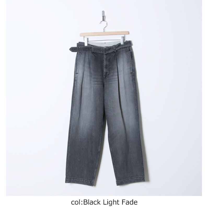 Graphpaper(����եڡ��ѡ�) Selvage Denim Belted Pants -LIGHT FADE-
