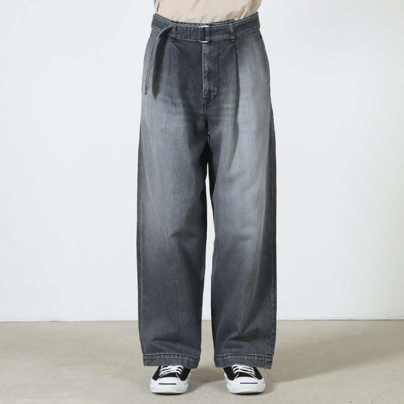Graphpaper(����եڡ��ѡ�) Selvage Denim Belted Pants -LIGHT FADE-