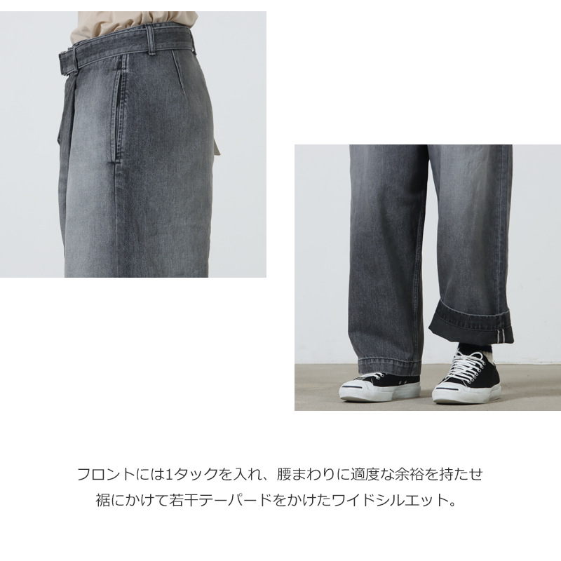 Graphpaper(����եڡ��ѡ�) Selvage Denim Belted Pants -LIGHT FADE-