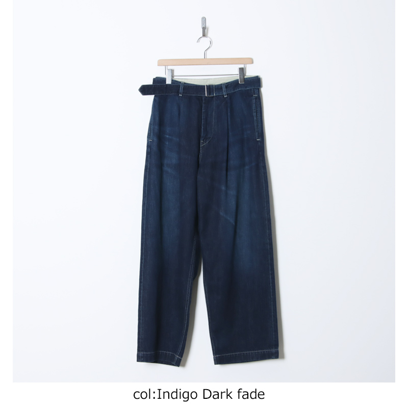 Graphpaper(����եڡ��ѡ�) Selvage Denim Belted Pants -DARK FADE-