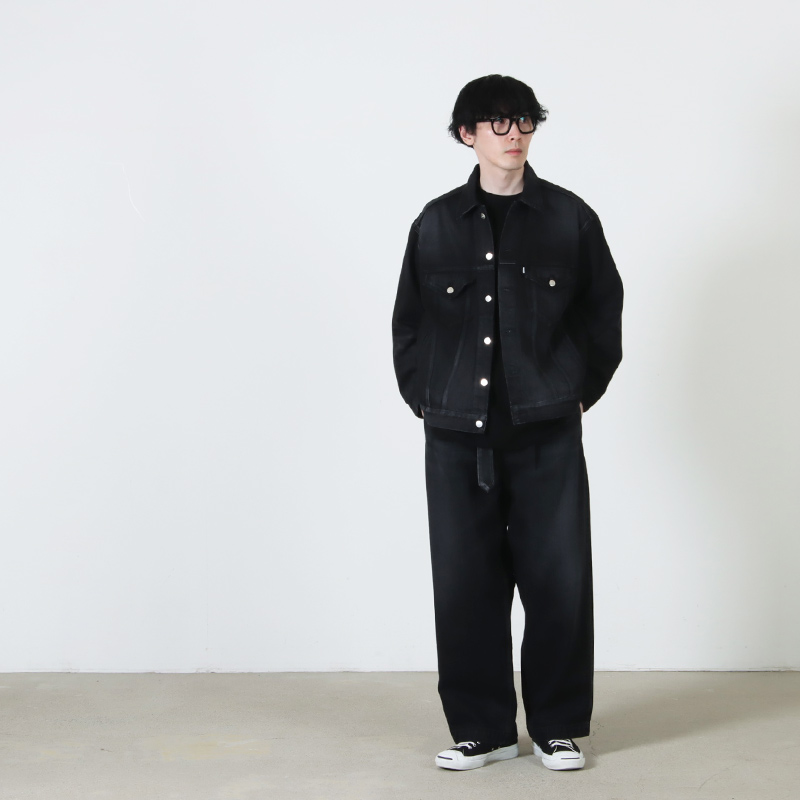 Graphpaper(����եڡ��ѡ�) Selvage Denim Belted Pants -DARK FADE-