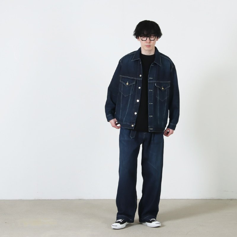 Graphpaper(����եڡ��ѡ�) Selvage Denim Belted Pants -DARK FADE-