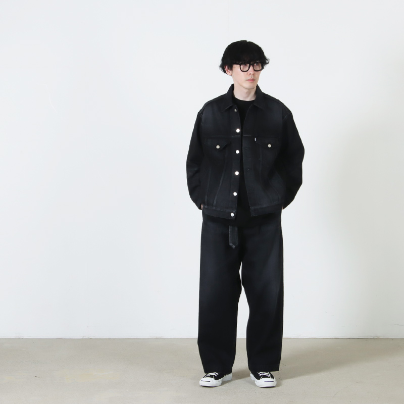 Graphpaper(����եڡ��ѡ�) Selvage Denim Belted Pants -DARK FADE-