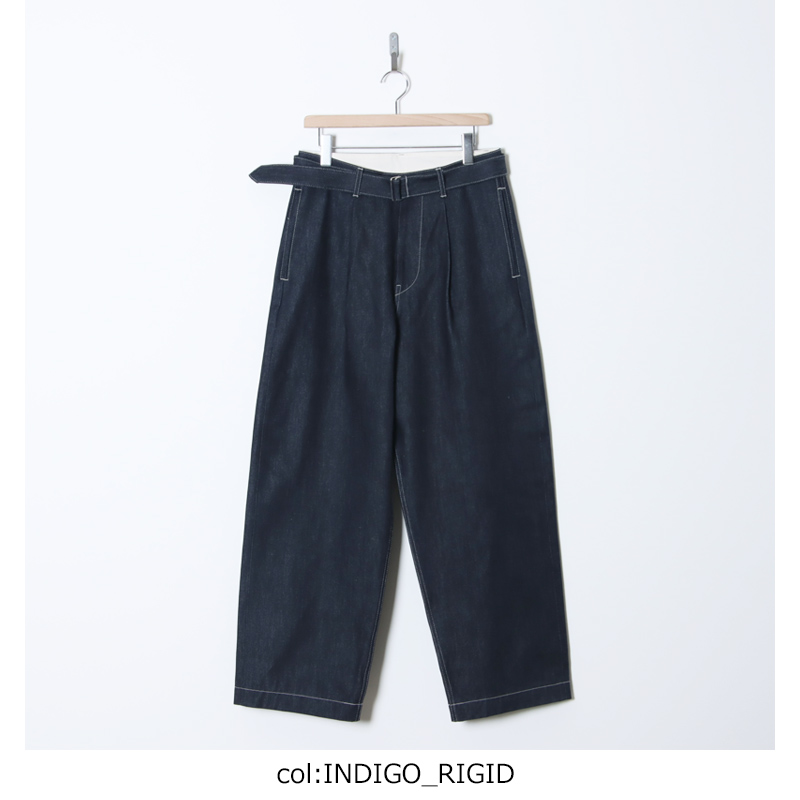 Graphpaper(����եڡ��ѡ�) Selvage Denim Belted Pants �� INDIGO RIGID �� BLACK WASHED