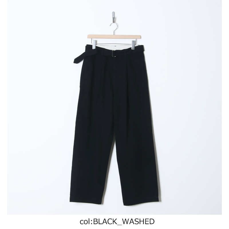 Graphpaper(����եڡ��ѡ�) Selvage Denim Belted Pants �� INDIGO RIGID �� BLACK WASHED