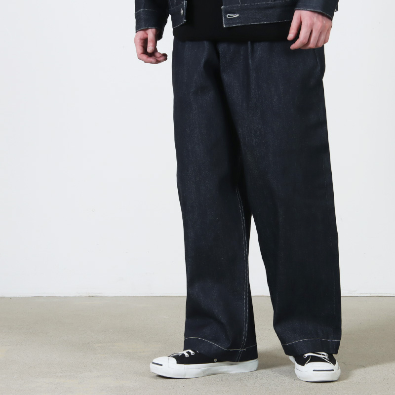 Graphpaper(����եڡ��ѡ�) Selvage Denim Belted Pants �� INDIGO RIGID �� BLACK WASHED