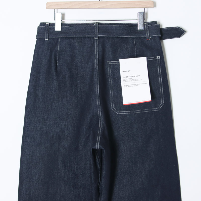 Graphpaper(����եڡ��ѡ�) Selvage Denim Belted Pants �� INDIGO RIGID �� BLACK WASHED