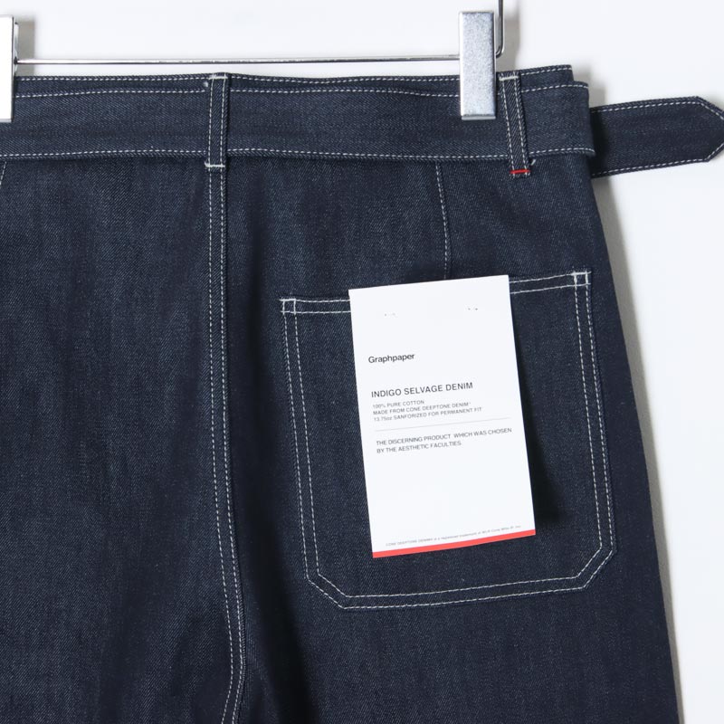 Graphpaper(����եڡ��ѡ�) Selvage Denim Belted Pants �� INDIGO RIGID �� BLACK WASHED