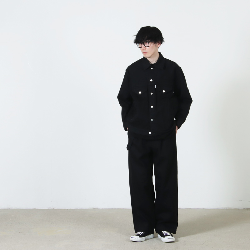 Graphpaper(����եڡ��ѡ�) Selvage Denim Belted Pants �� INDIGO RIGID �� BLACK WASHED