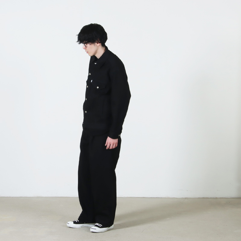 Graphpaper(����եڡ��ѡ�) Selvage Denim Belted Pants �� INDIGO RIGID �� BLACK WASHED