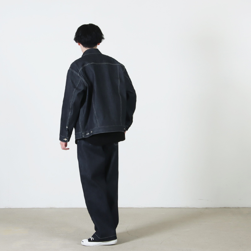 Graphpaper(����եڡ��ѡ�) Selvage Denim Belted Pants �� INDIGO RIGID �� BLACK WASHED