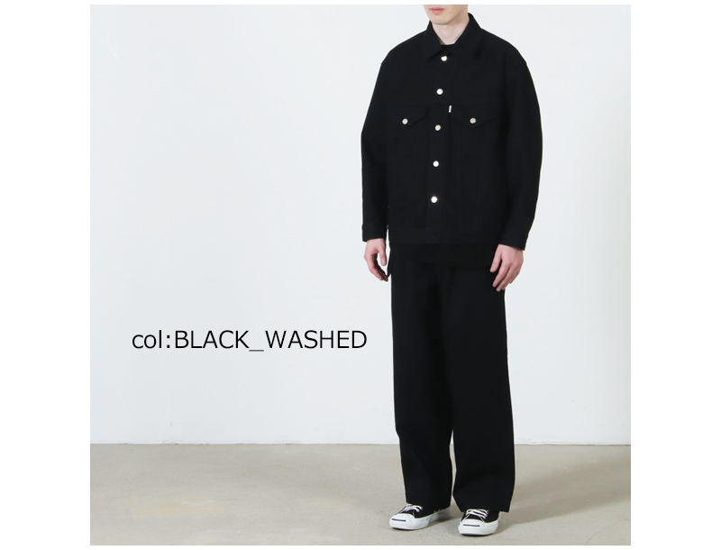 Graphpaper(����եڡ��ѡ�) Selvage Denim Belted Pants �� INDIGO RIGID �� BLACK WASHED