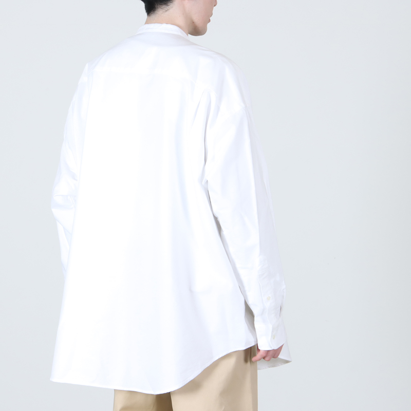Graphpaper(����եڡ��ѡ�) Oxford L/S Oversized Band Collar Shirt