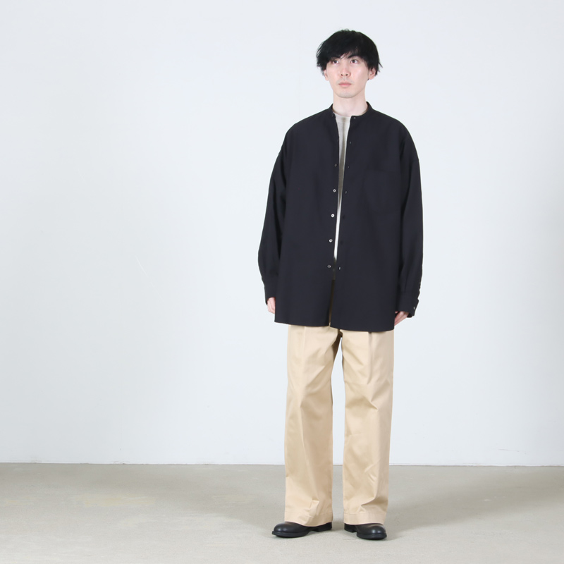 Graphpaper (グラフペーパー) Oxford L/S Oversized Band Collar Shirt