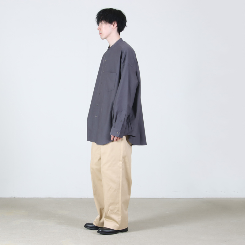 Graphpaper (グラフペーパー) Oxford L/S Oversized Band Collar Shirt