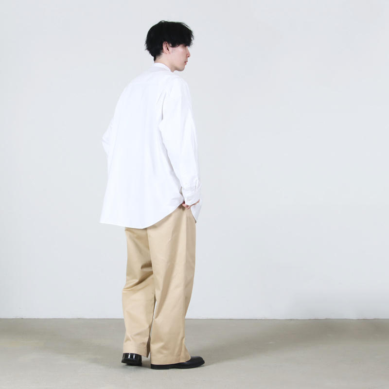 Graphpaper(����եڡ��ѡ�) Oxford L/S Oversized Band Collar Shirt