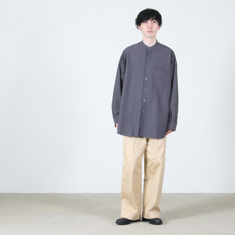Graphpaper (グラフペーパー) Oxford L/S Oversized Band Collar Shirt