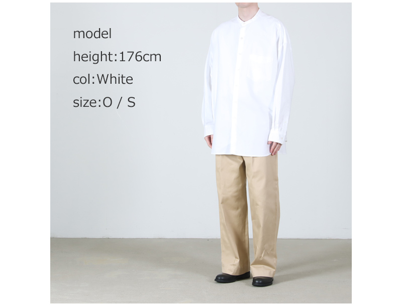 Graphpaper(����եڡ��ѡ�) Oxford L/S Oversized Band Collar Shirt