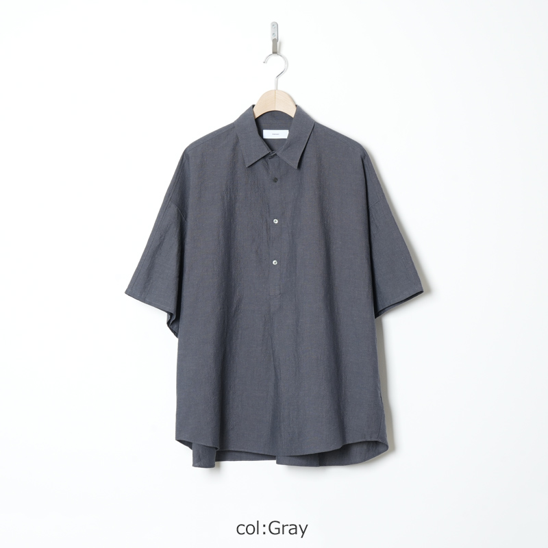 Graphpaper(����եڡ��ѡ�) Cotton Linen Seersucker S/S Pullover Shirt