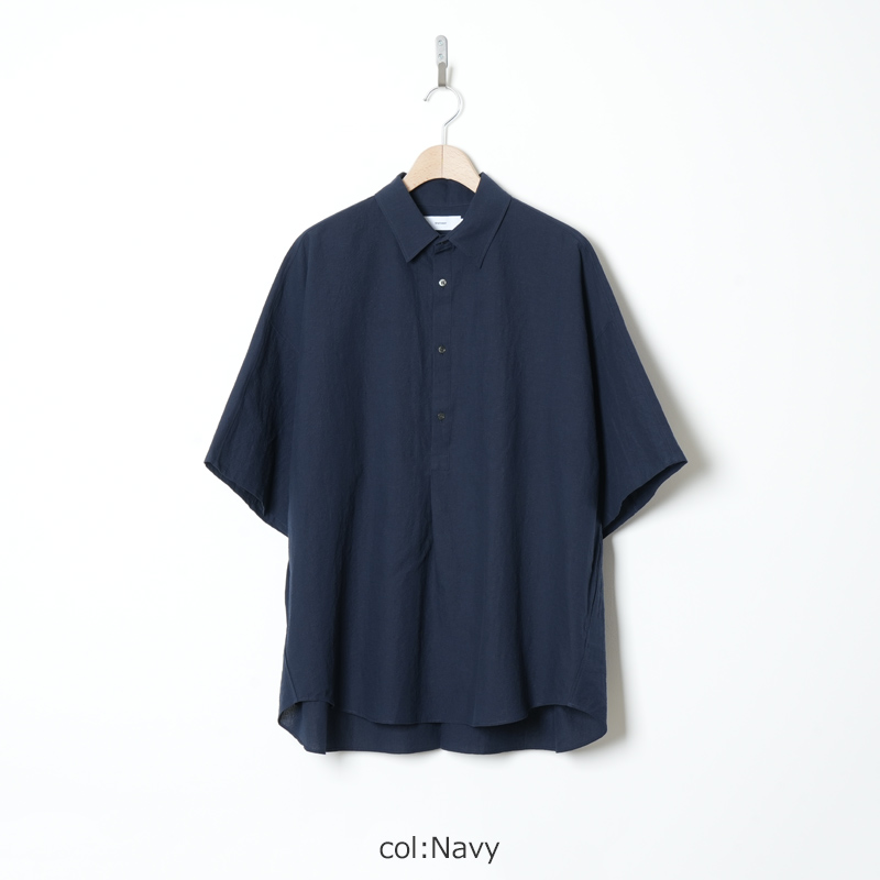 Graphpaper(����եڡ��ѡ�) Cotton Linen Seersucker S/S Pullover Shirt