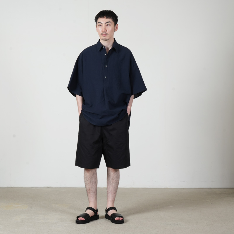 Graphpaper(����եڡ��ѡ�) Cotton Linen Seersucker S/S Pullover Shirt