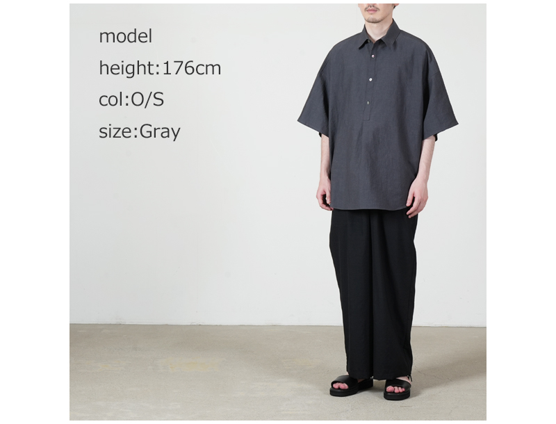 Graphpaper(����եڡ��ѡ�) Cotton Linen Seersucker S/S Pullover Shirt