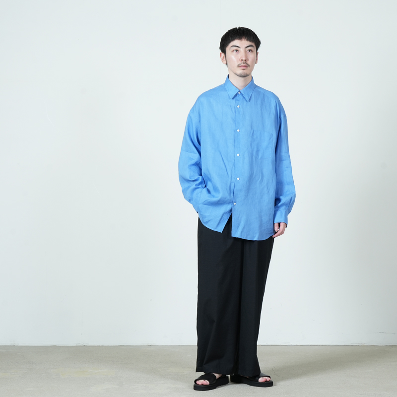 Graphpaper(����եڡ��ѡ�) Linen L/S Oversized Regular Collar Shirt