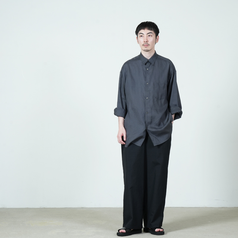 Graphpaper(����եڡ��ѡ�) Linen L/S Oversized Regular Collar Shirt