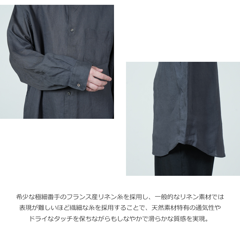 Graphpaper(����եڡ��ѡ�) Linen L/S Oversized Regular Collar Shirt
