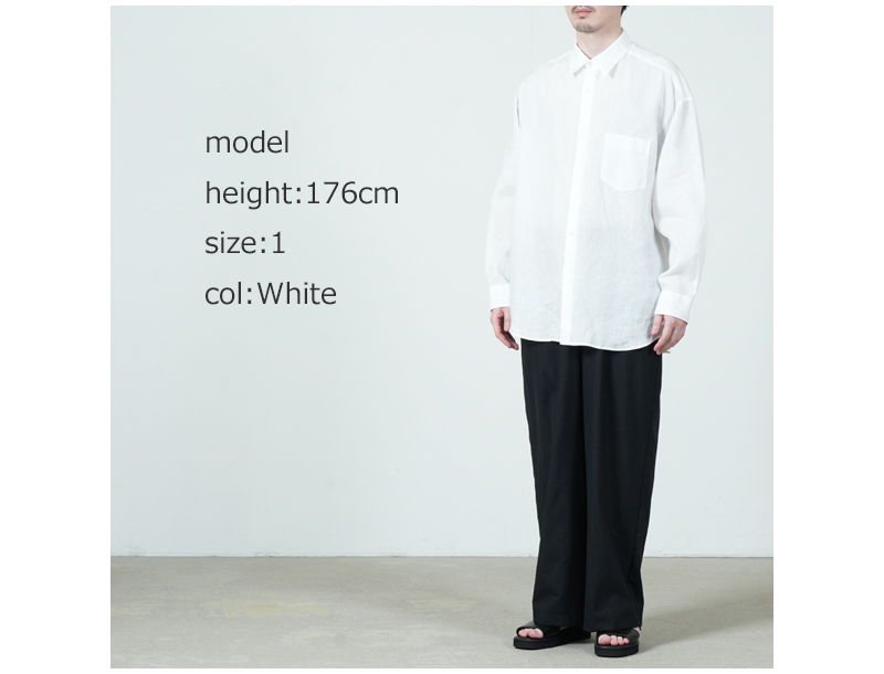 Graphpaper(����եڡ��ѡ�) Linen L/S Oversized Regular Collar Shirt