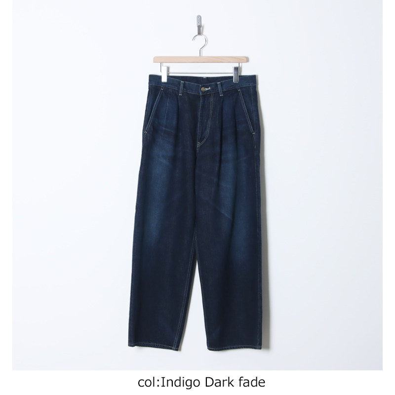 Graphpaper(����եڡ��ѡ�) Selvage Denim Two Tuck Pants -DARK FADE-