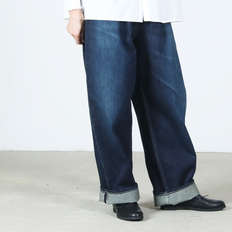 Graphpaper(����եڡ��ѡ�) Selvage Denim Two Tuck Pants -DARK FADE-