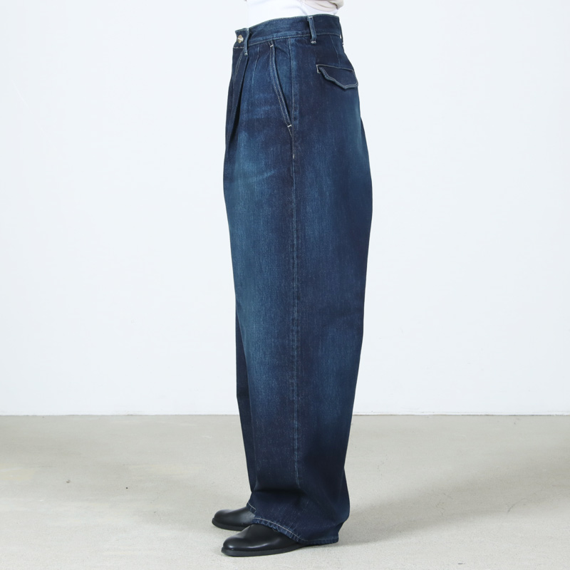 Graphpaper(����եڡ��ѡ�) Selvage Denim Two Tuck Pants -DARK FADE-